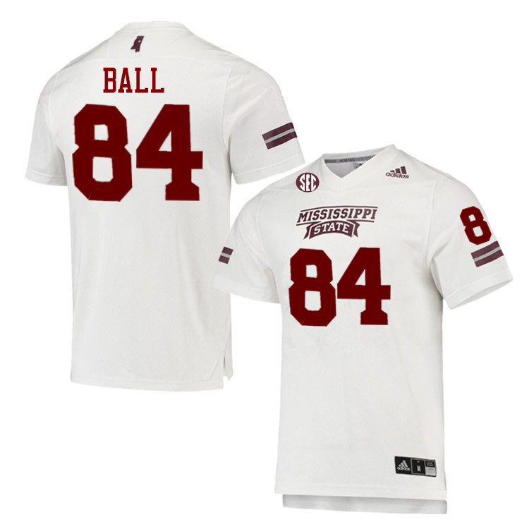 Men #84 Justin Ball Mississippi State Bulldogs College Football Jerseys Stitched-White